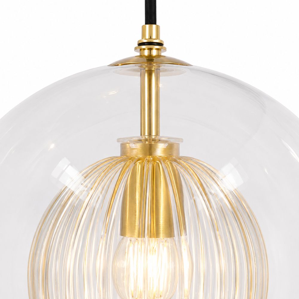 Lampa wisząca z ryflowanego szkła