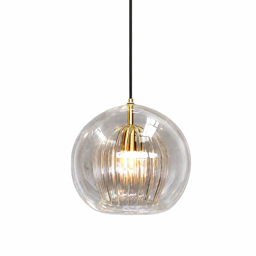 Lampa wisząca z ryflowanego szkła