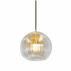 Lampa wisząca z ryflowanego szkła