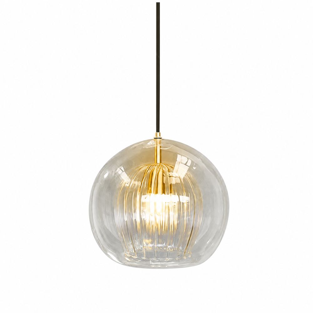 Lampa wisząca z ryflowanego szkła