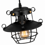Przemysłowa lampa wisząca w stylu retro z otwartą ramą