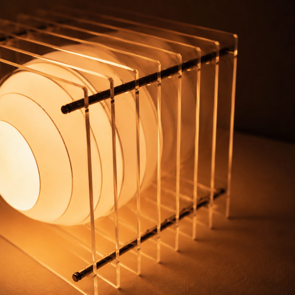 Lampa nastrojowa MoonCube z warstwowego akrylu