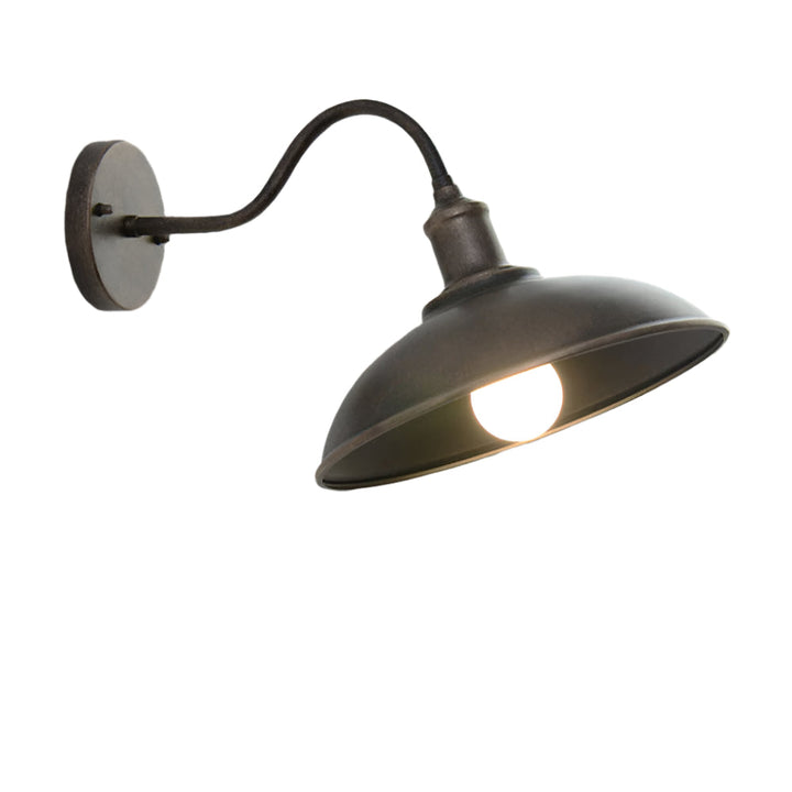 Nowoczesna lampa ścienna zewnętrzna w kształcie misy, styl industrialny
