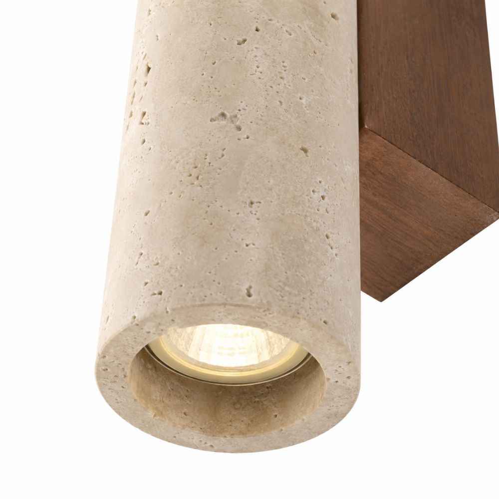 Kamienna cylindryczna lampa ścienna z podwójnym światłem