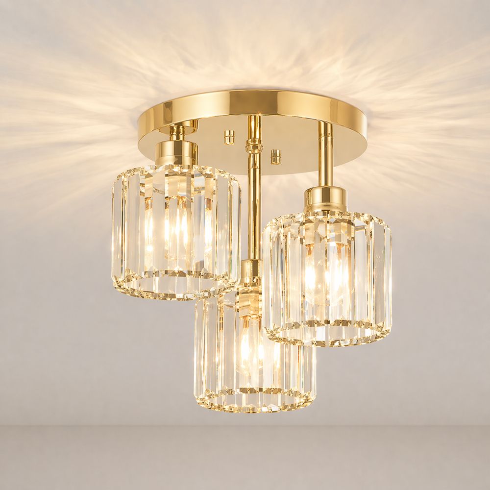 Nowoczesna Lampa Sufitowa LED – 3 Żarówki, Kryształowy Design
