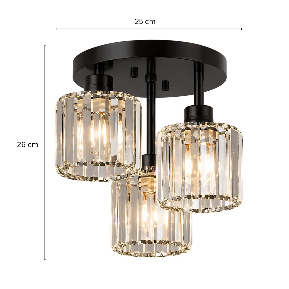 Nowoczesna Lampa Sufitowa LED – 3 Żarówki, Kryształowy Design