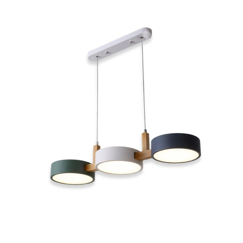 Nowoczesna drewniana lampa wisząca LED 3-punktowa