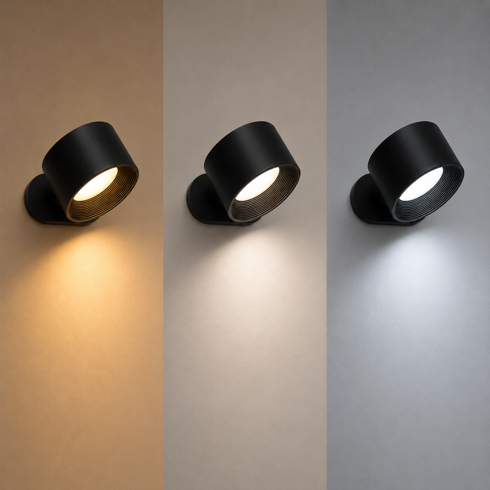 Magnetyczna kinkietowa lampa kulista z akumulatorem i uchwytem samoprzylepnym