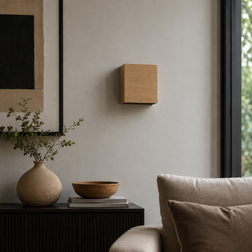 Klamka ścienna LED Nordic Wood Grain – naturalna faktura drewna