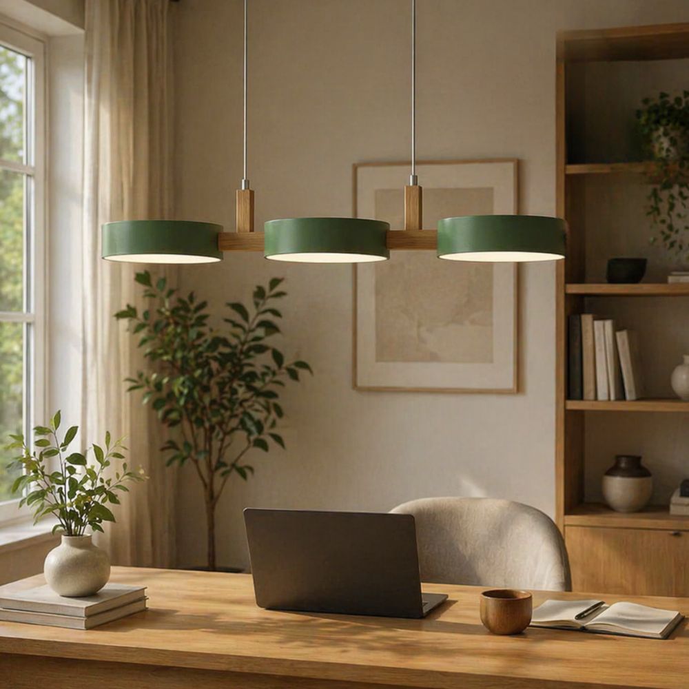 Nowoczesna drewniana lampa wisząca LED 3-punktowa