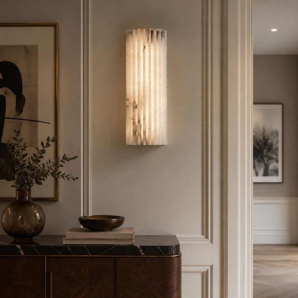 Marmurowa lampa ścienna LED góra-dół