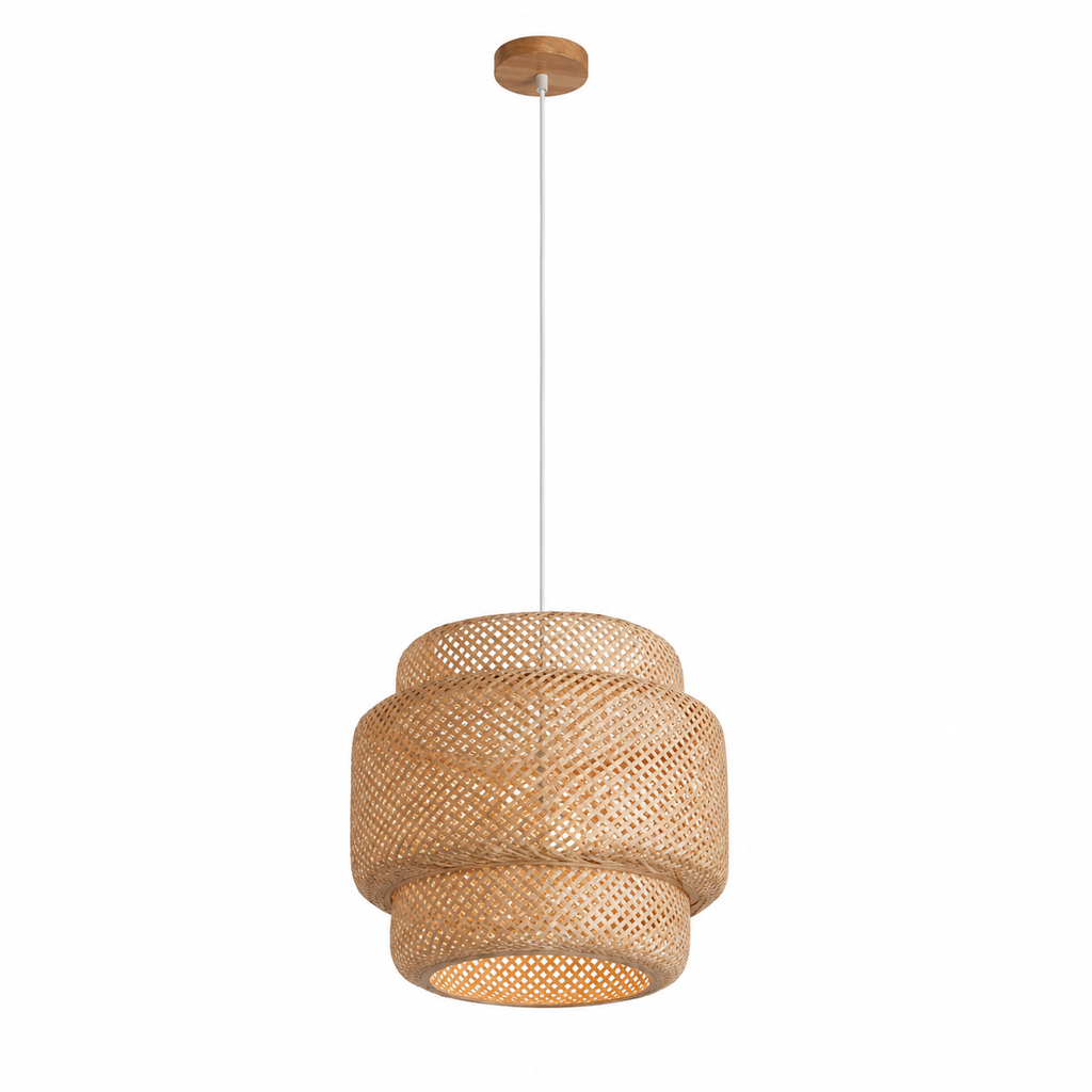 Ręcznie tkana bambusowa lampa wisząca – nowoczesna naturalna lampa sufitowa