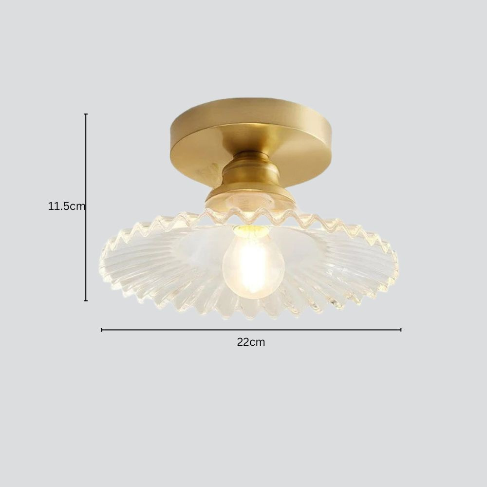 Lampa Sufitowa Szklana Vintage LED Kwiatowa