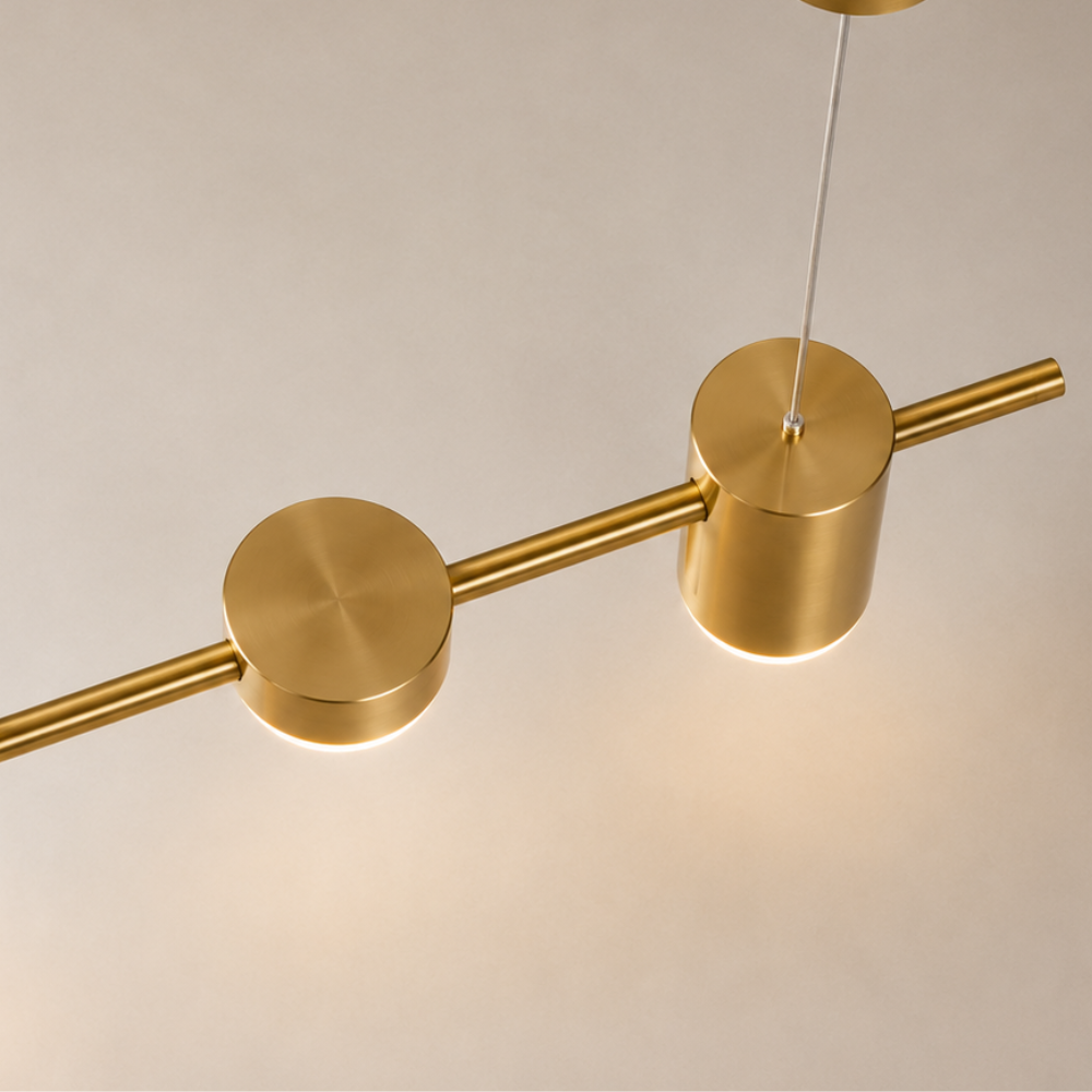 Nowoczesna liniowa lampa wisząca do jadalni – z regulacją jasności