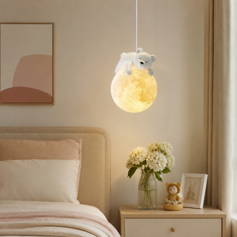 Fantazyjna przytulna lampa wisząca z podświetleniem