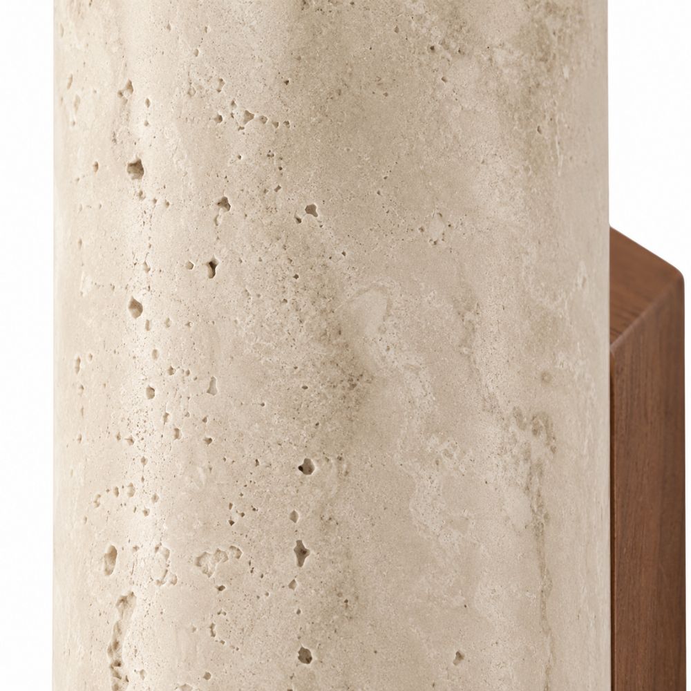 Kamienna cylindryczna lampa ścienna z podwójnym światłem