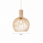 Elegancka drewniana lampa wisząca z listwami
