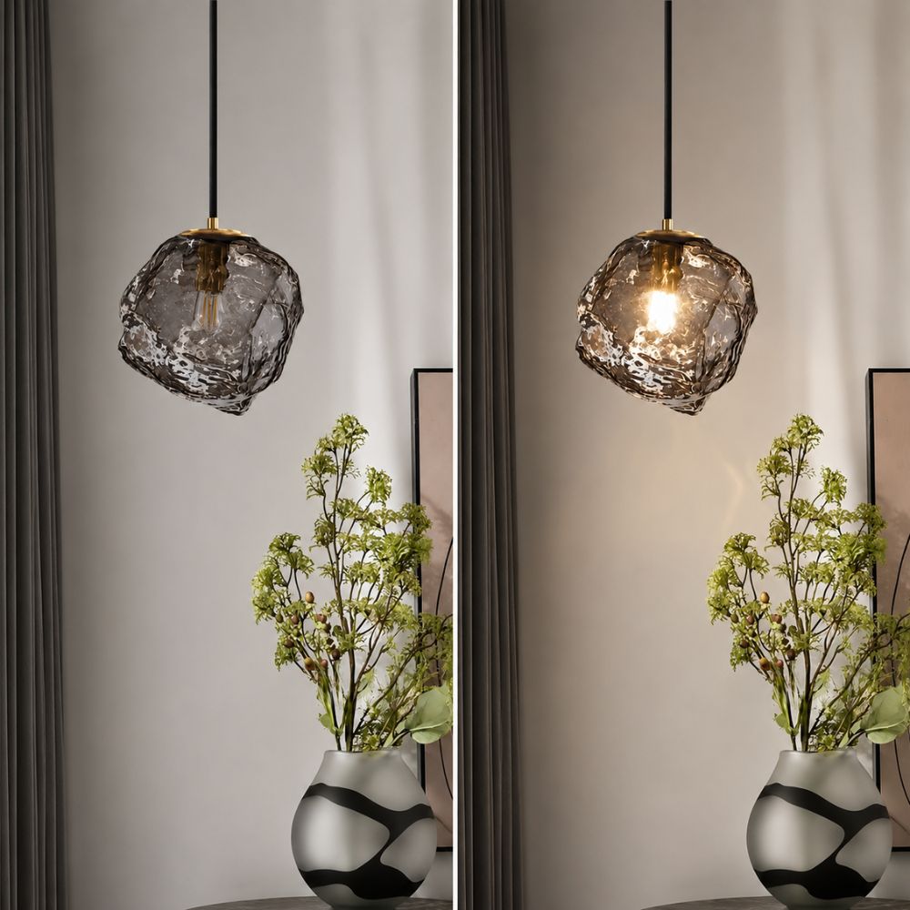 Lampa wisząca LED z teksturą kostki lodu