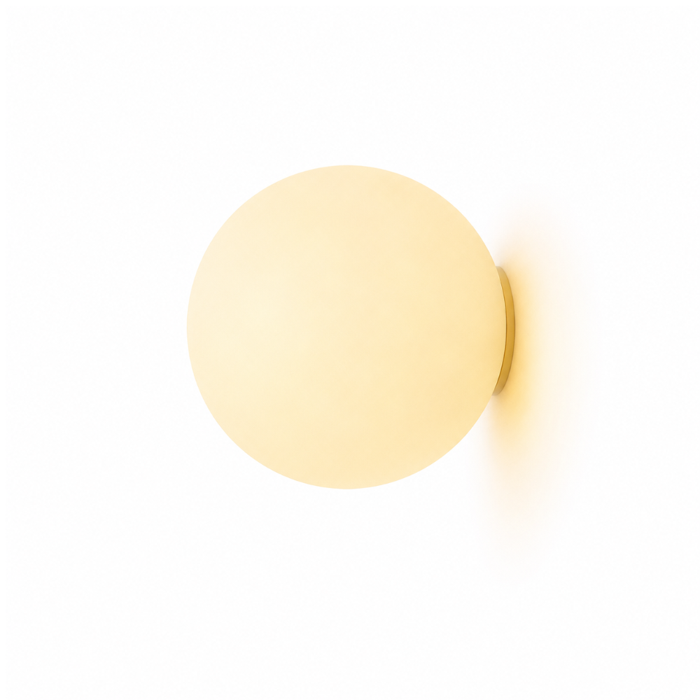 Nowoczesna kinkietowa lampa ścienna LED z kulą ze szkła w stylu ambient