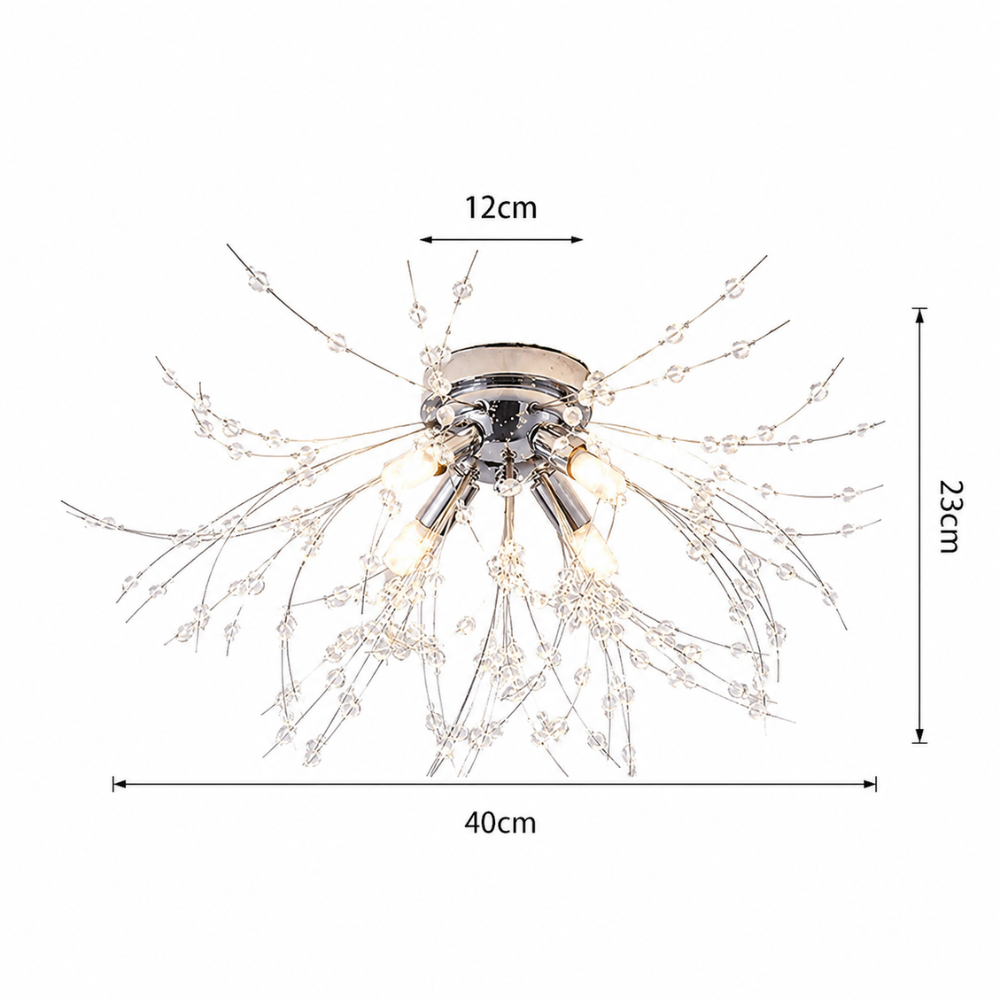 Lampa sufitowa Dandelion Crystal – nowoczesny żyrandol w stylu fajerwerków