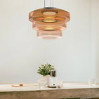 Nowoczesna warstwowa lampa wisząca szklana