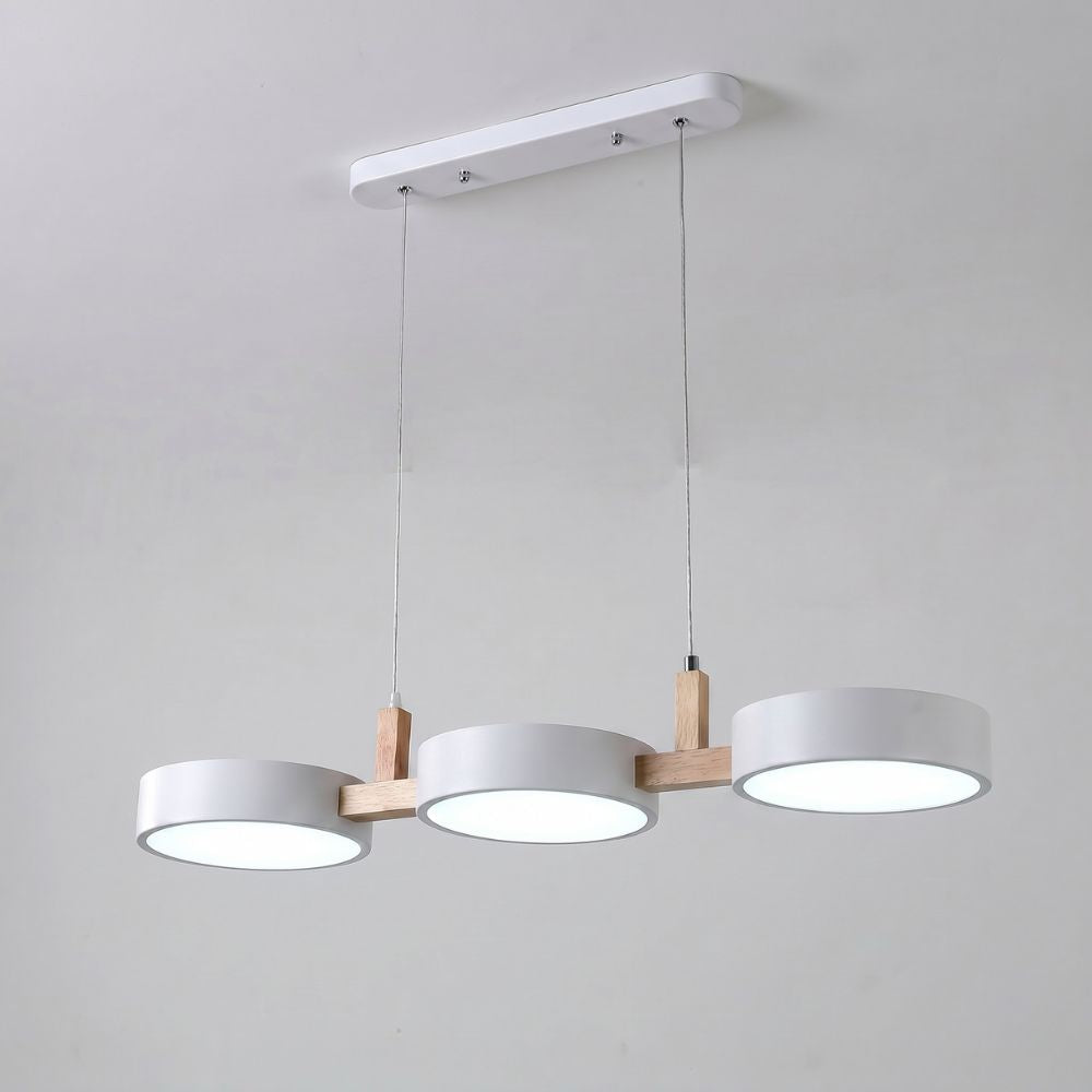 Nowoczesna drewniana lampa wisząca LED 3-punktowa