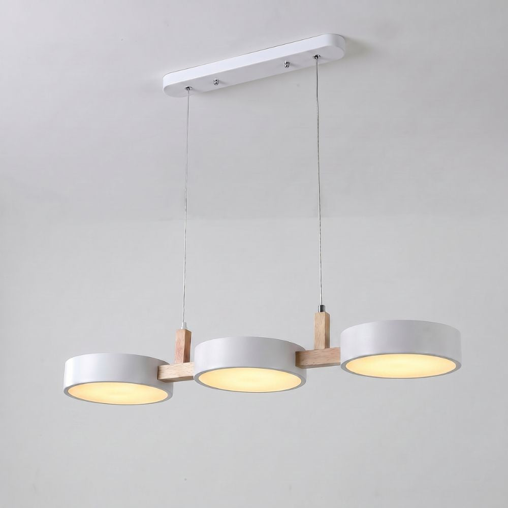 Nowoczesna drewniana lampa wisząca LED 3-punktowa