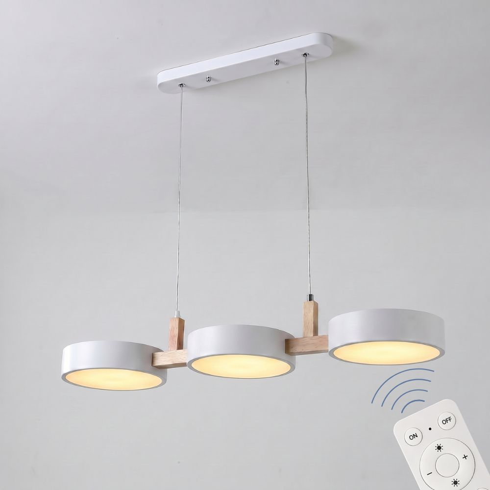Nowoczesna drewniana lampa wisząca LED 3-punktowa
