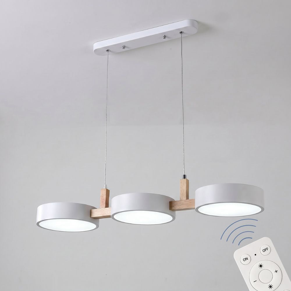 Nowoczesna drewniana lampa wisząca LED 3-punktowa