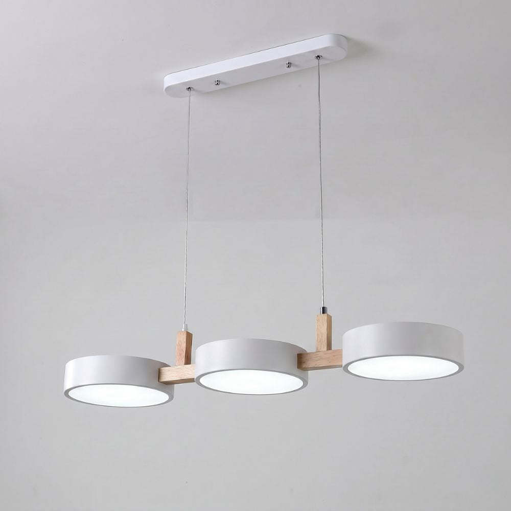 Nowoczesna drewniana lampa wisząca LED 3-punktowa