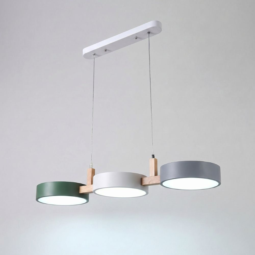 Nowoczesna drewniana lampa wisząca LED 3-punktowa