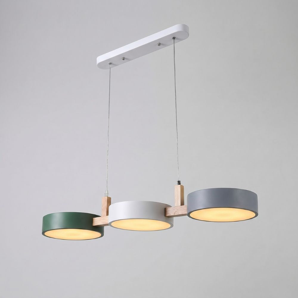 Nowoczesna drewniana lampa wisząca LED 3-punktowa