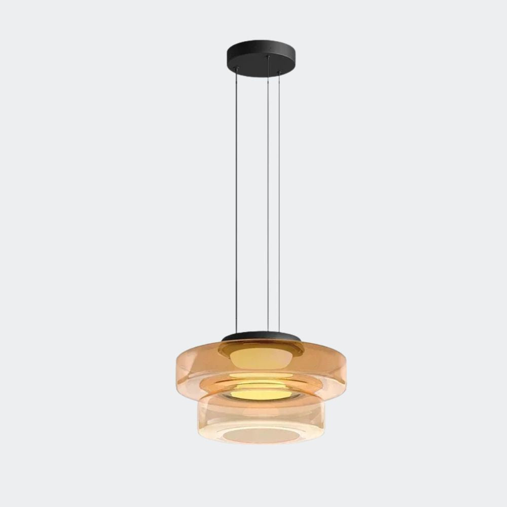 Nowoczesna warstwowa lampa wisząca szklana