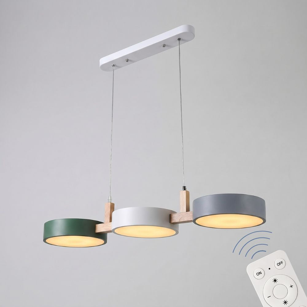 Nowoczesna drewniana lampa wisząca LED 3-punktowa