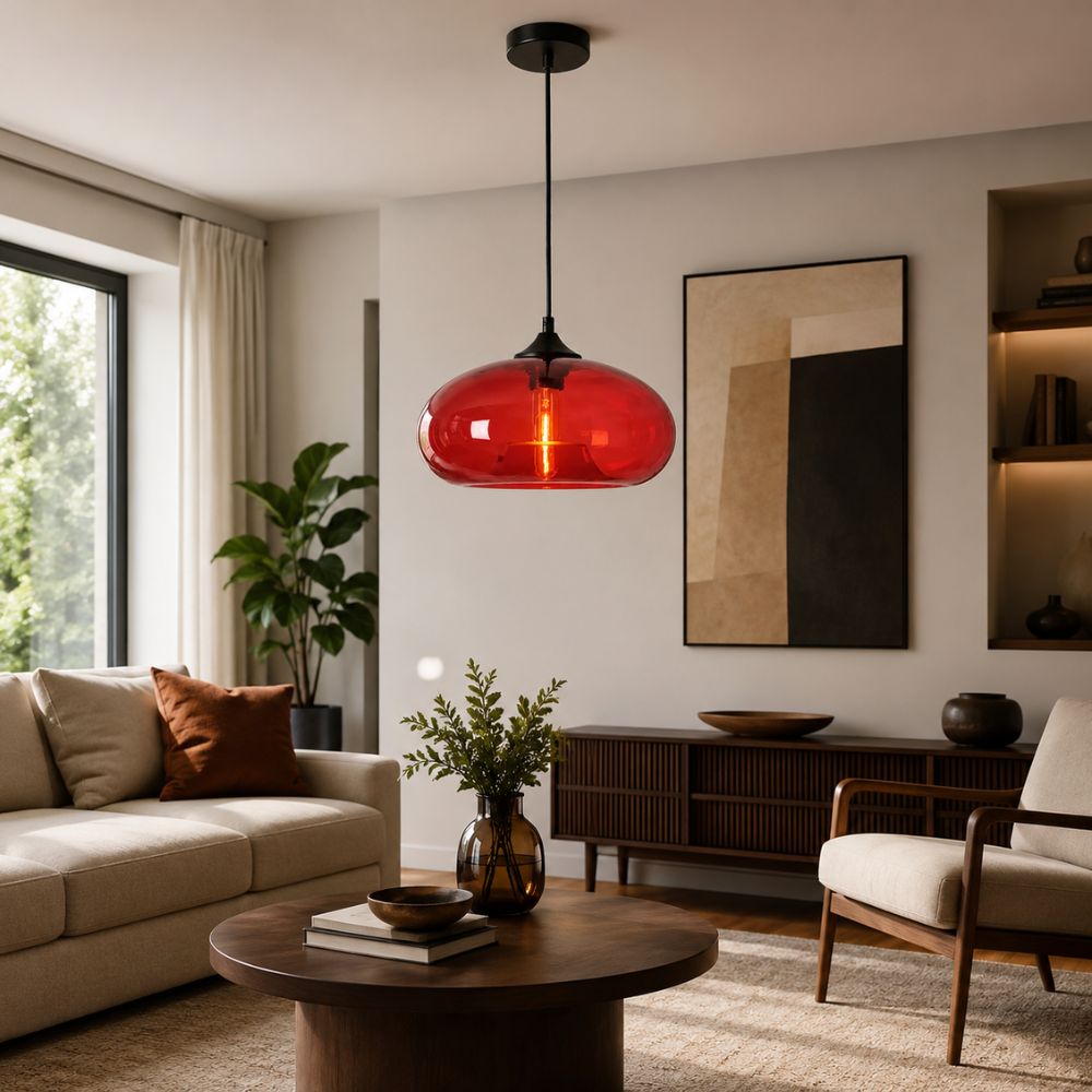 Nordycka kolorowa lampa wisząca ze szkła