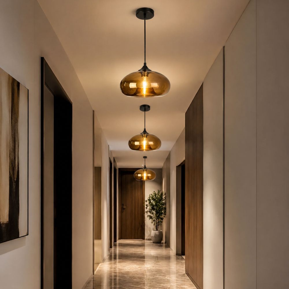 Nordycka kolorowa lampa wisząca ze szkła