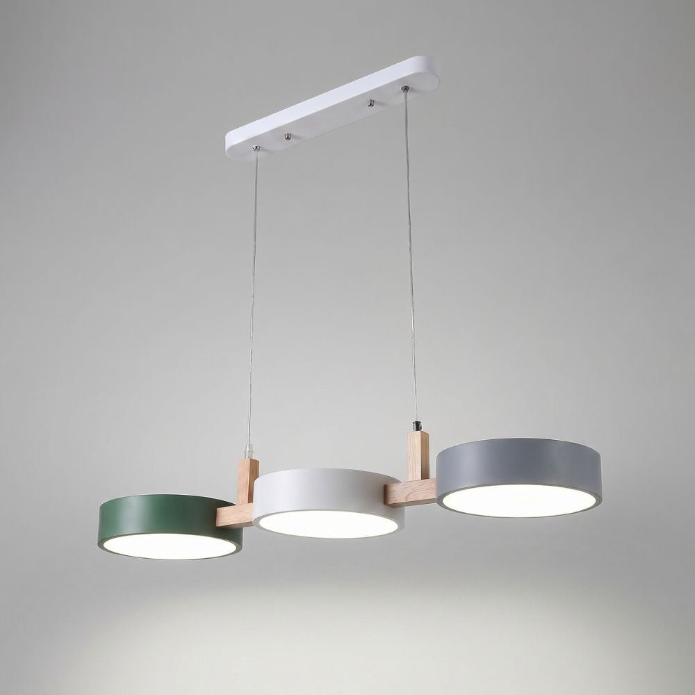 Nowoczesna drewniana lampa wisząca LED 3-punktowa