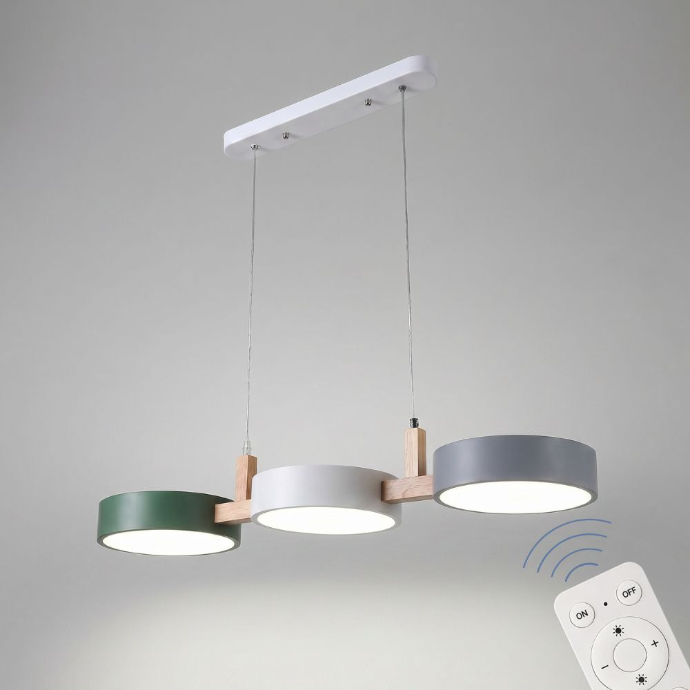 Nowoczesna drewniana lampa wisząca LED 3-punktowa