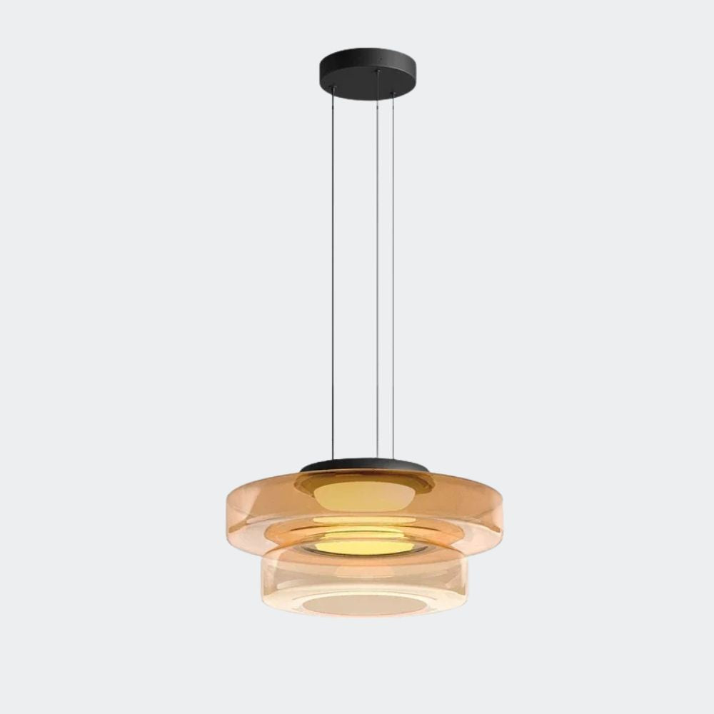 Nowoczesna warstwowa lampa wisząca szklana