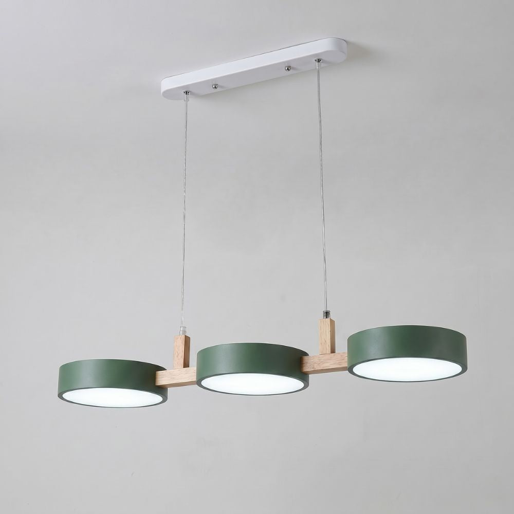 Nowoczesna drewniana lampa wisząca LED 3-punktowa