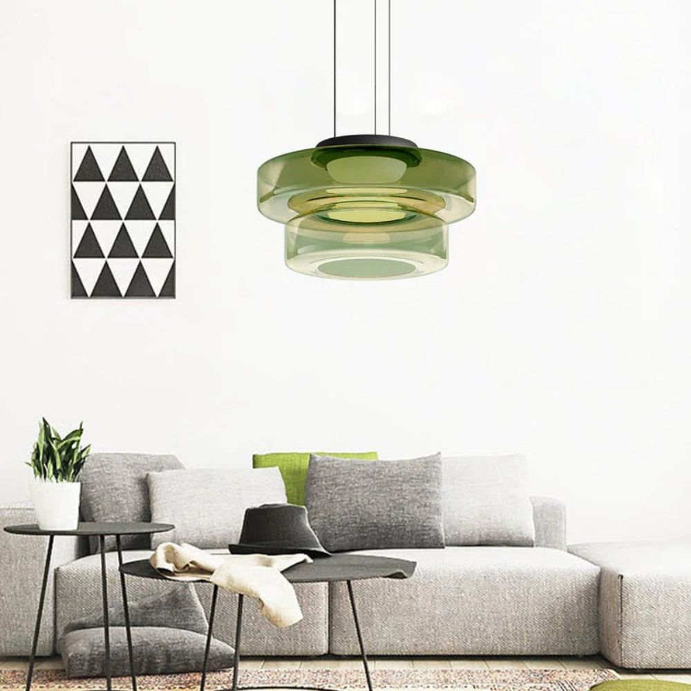 Nowoczesna warstwowa lampa wisząca szklana