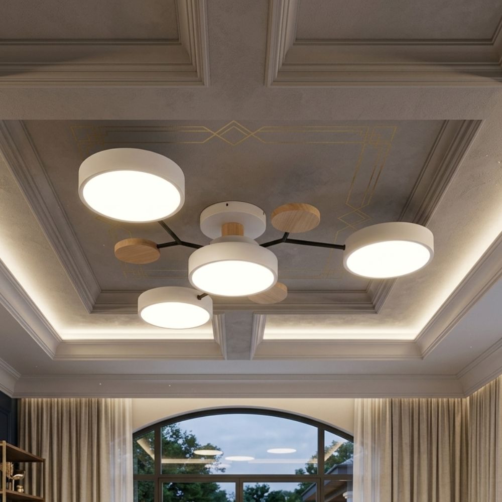 Smukła lampa sufitowa z ręcznie wykończonymi detalami – nowoczesny design