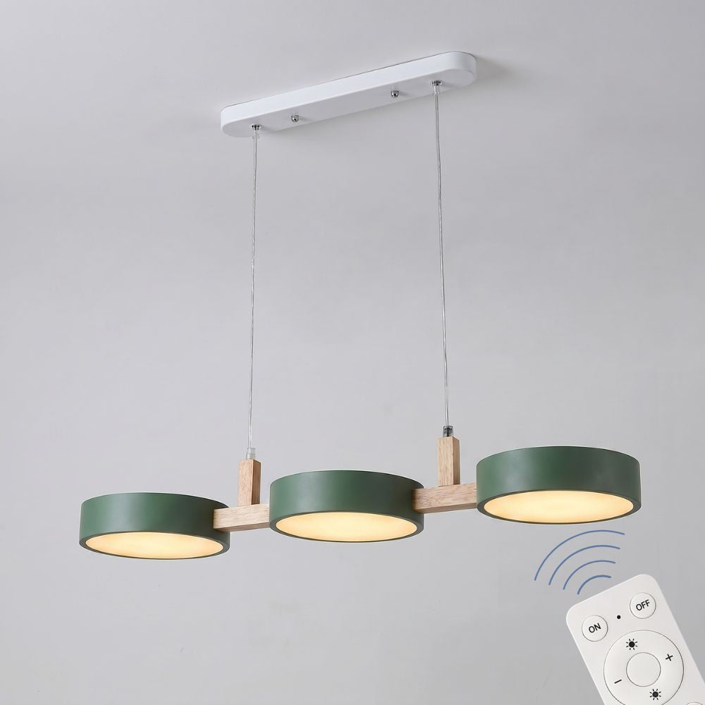 Nowoczesna drewniana lampa wisząca LED 3-punktowa