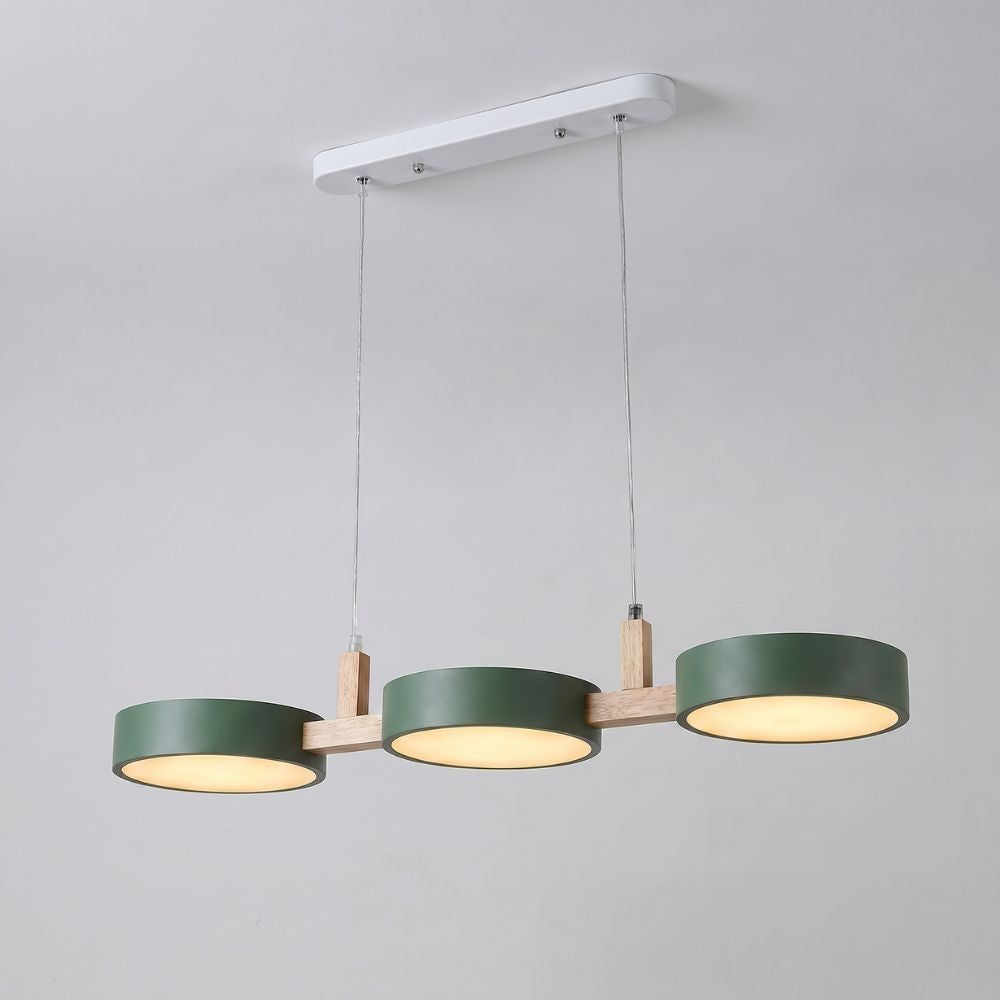 Nowoczesna drewniana lampa wisząca LED 3-punktowa