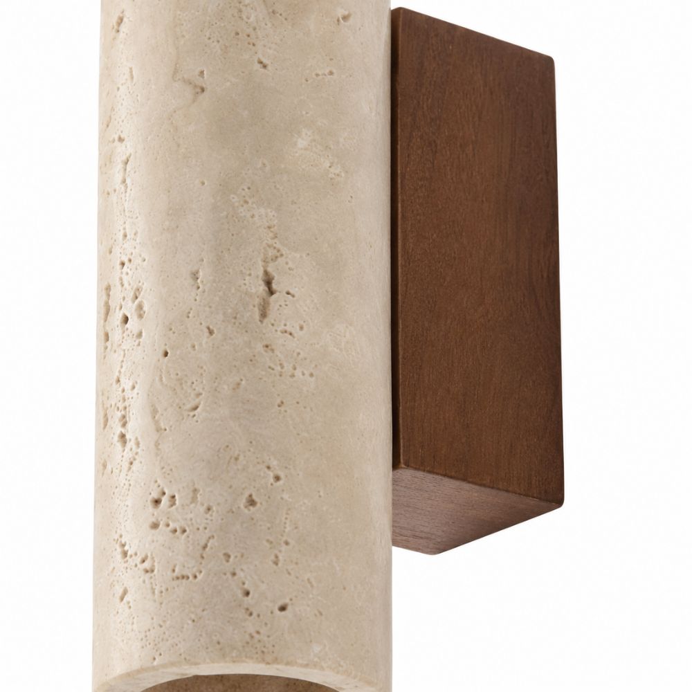 Kamienna cylindryczna lampa ścienna z podwójnym światłem