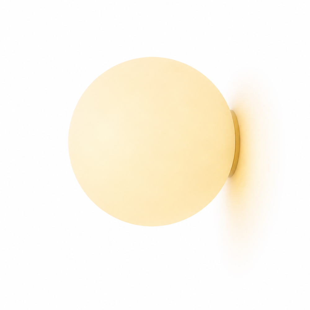 Nowoczesna kinkietowa lampa ścienna LED z kulą ze szkła w stylu ambient