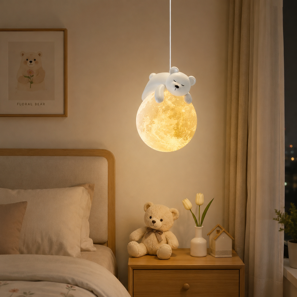 Fantazyjna przytulna lampa wisząca z podświetleniem