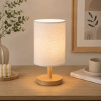 Nowoczesna minimalistyczna lampa stołowa z tkaniny