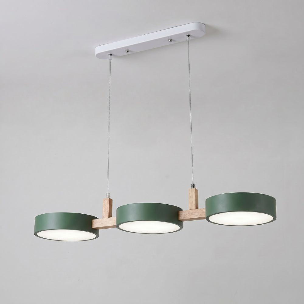 Nowoczesna drewniana lampa wisząca LED 3-punktowa