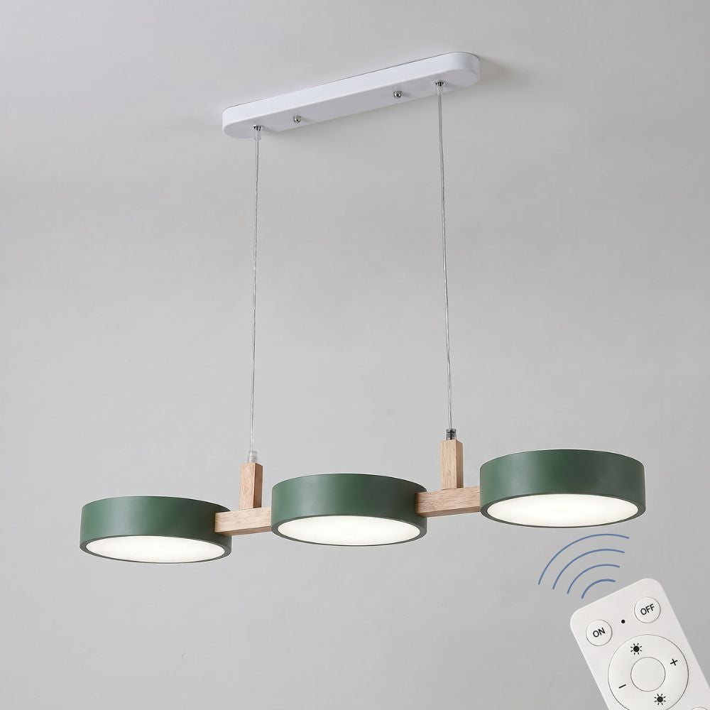 Nowoczesna drewniana lampa wisząca LED 3-punktowa
